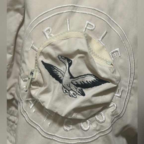 Triple F.A.T. Goose Vintage Cream Down Parka Hooded Winter Jacket Size Small - Picture 8 of 10